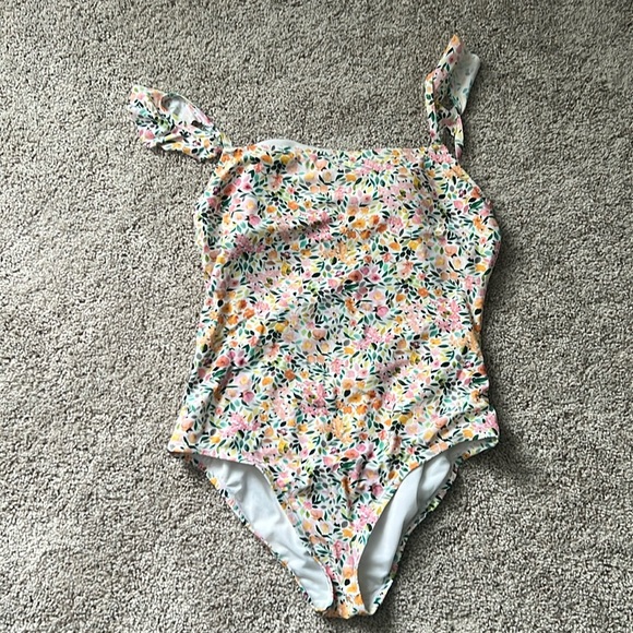 Kona Sol Other - Floral One Piece Swimsuit Size L Pink Orange Green Print Bathing Suit